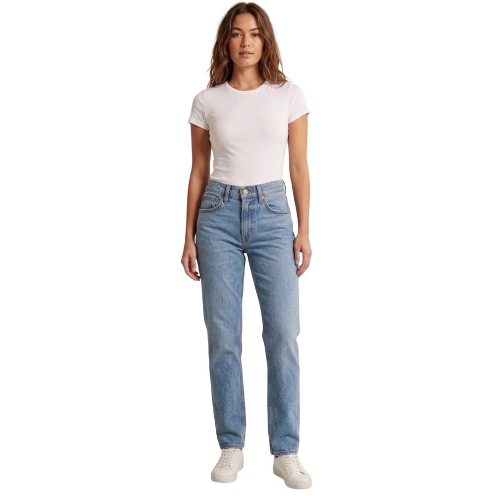 Abercrombie & Fitch The Straight Mid Rise Blue Denim Jeans Size 26x31